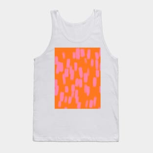 Abstract, Orange with Pink Brush Strokes Tank Top